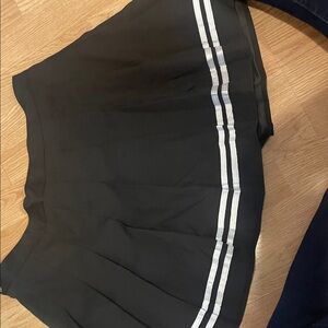 NWT Chic Black Skater Skirt with White Accents